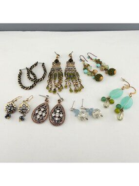 Lot of Fashion Earrings Dangle Stud Hoop Drop Liz Claiborne Chandelier 7 Pair